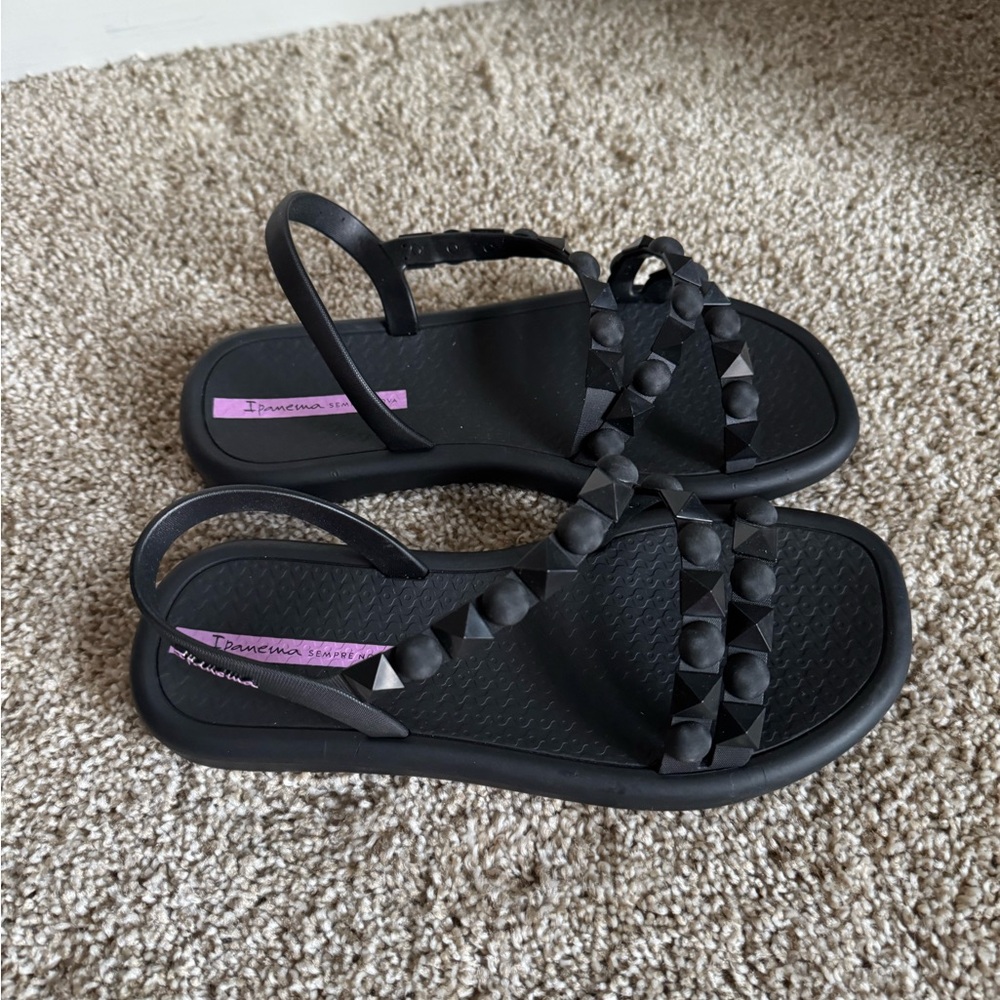 Ipanema Black Studded Sandals with Slingback - Picture 2 of 4